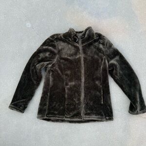 32 Degrees Heat Brown Faux Fur Zip-Up Jacket | Super Soft | Size L